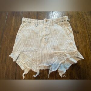 NSF White And Blue Pine Striped Jean Skirt Size 27 B14